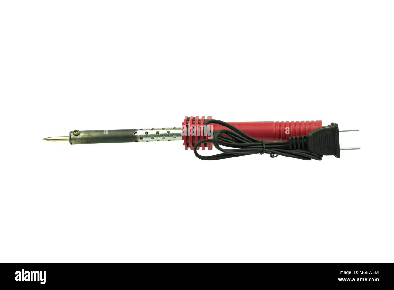Red soldering iron isolated on white background Stock Photo Alamy