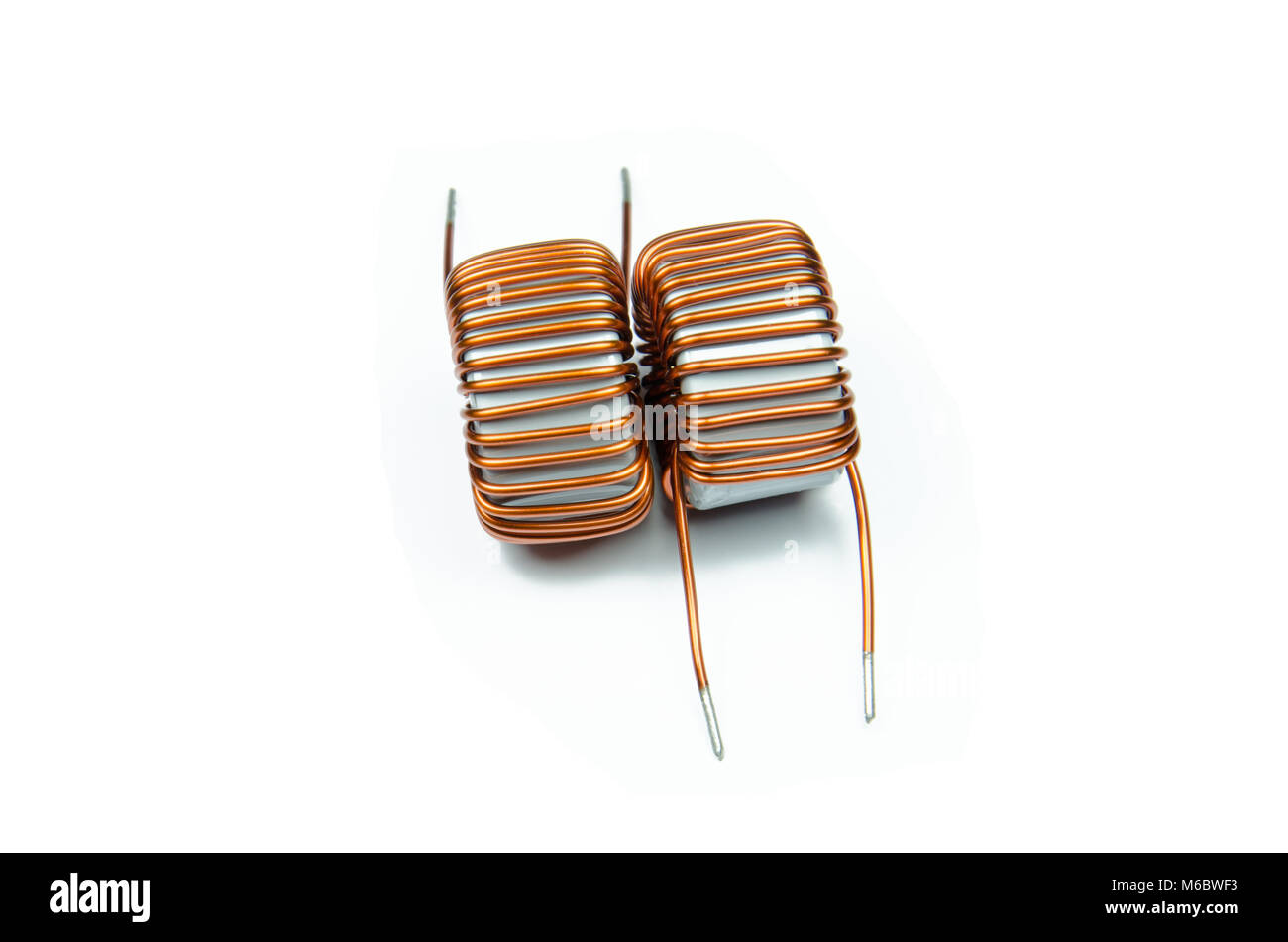 Inductor Copper coils isolated on white background Stock Photo Alamy