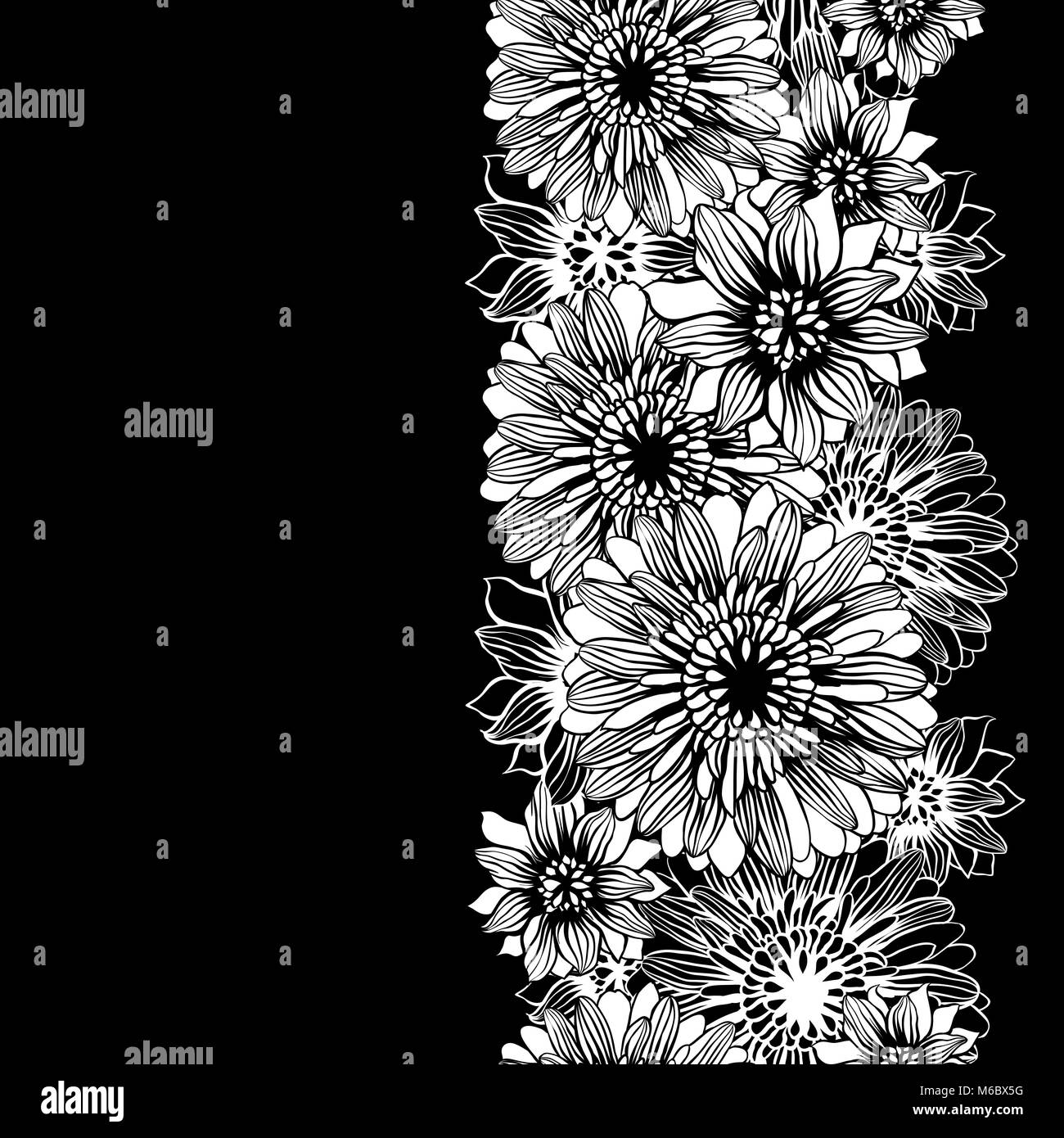 Vector background with hand drawn flowers. (Seamless Pattern Stock ...