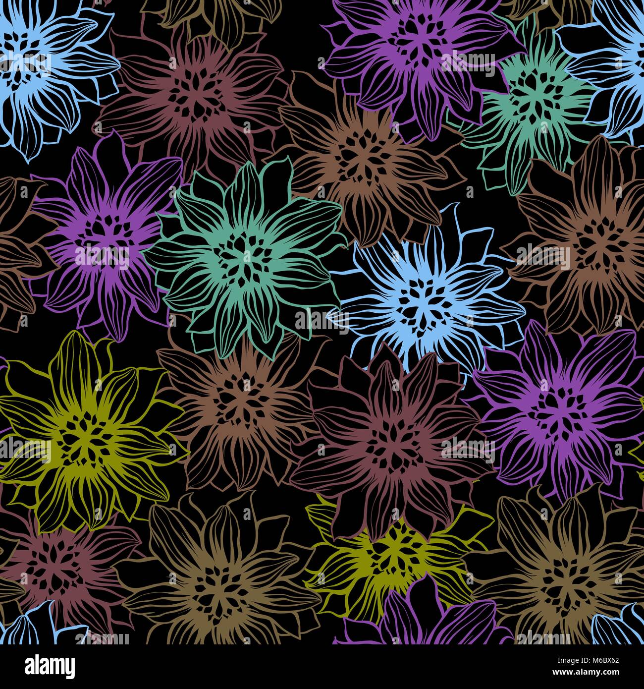 Vector background with hand drawn flowers Stock Vector Image & Art - Alamy