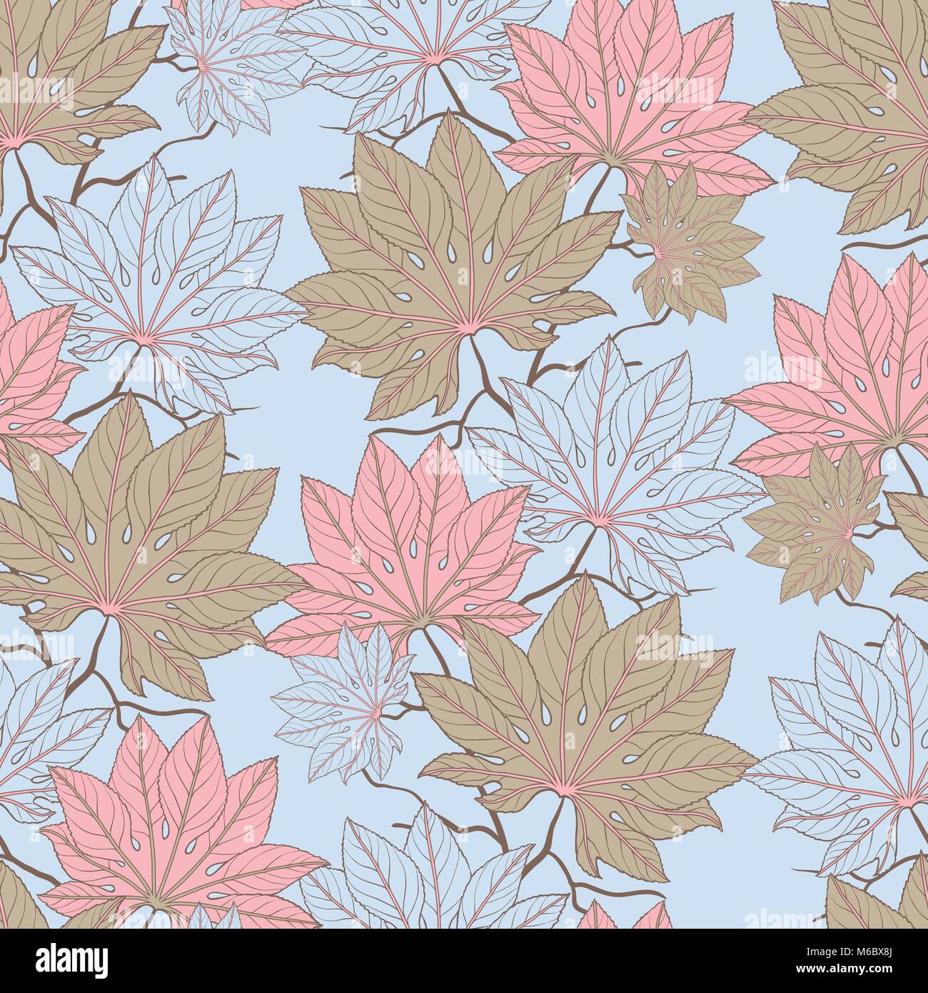 Vector seamless pattern of leaves Stock Vector Image & Art - Alamy