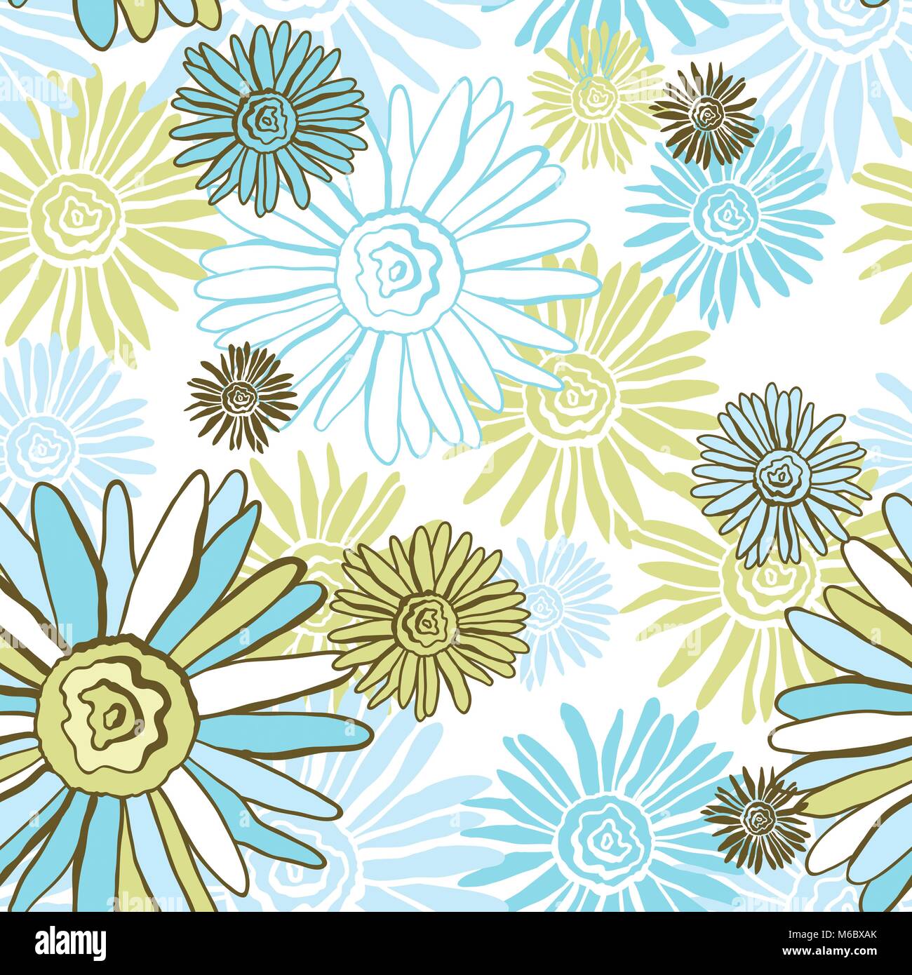 Vector Flower (Seamless Pattern Stock Vector Image & Art - Alamy