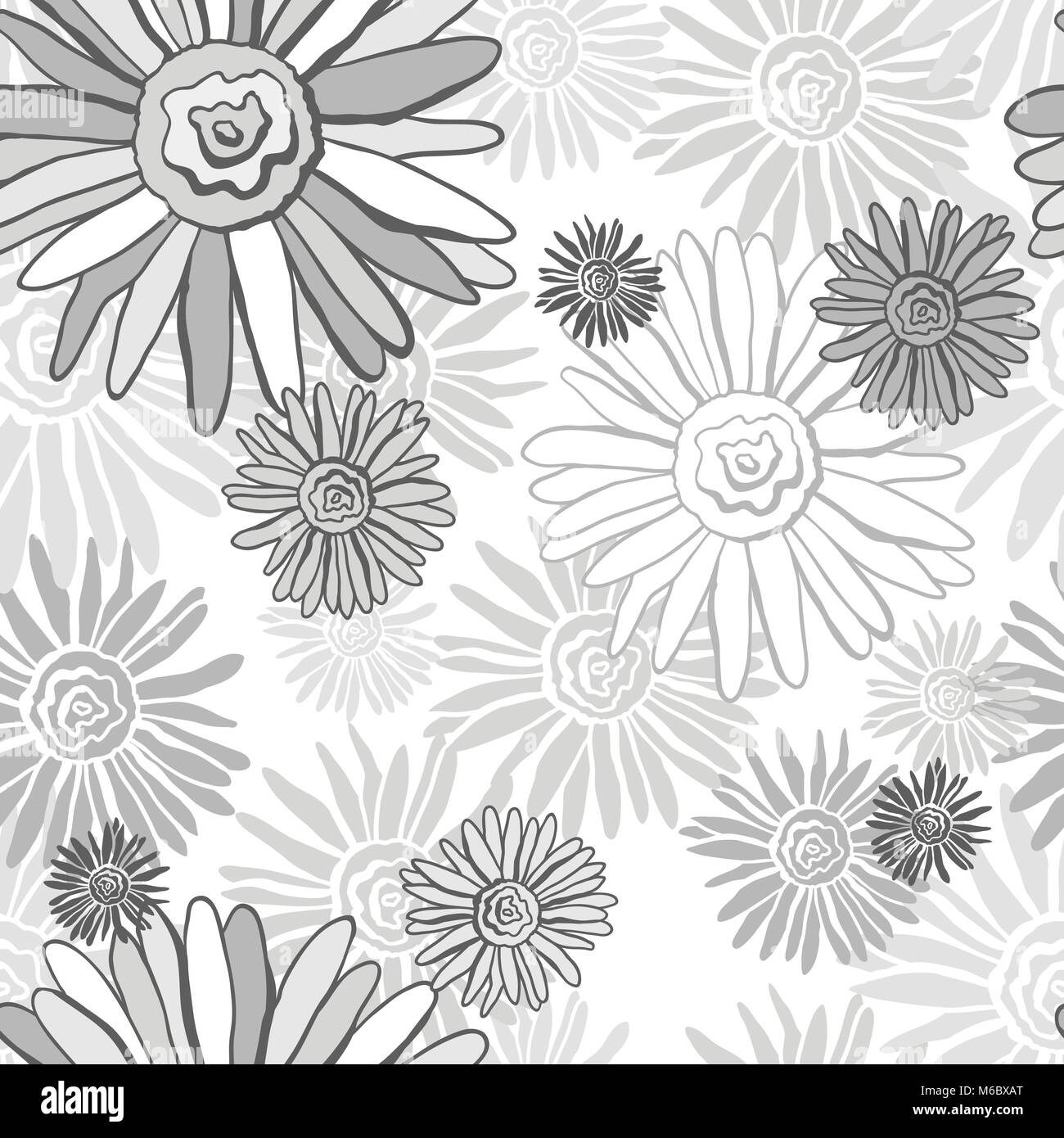 Vector Flower (Seamless Pattern Stock Vector Image & Art - Alamy