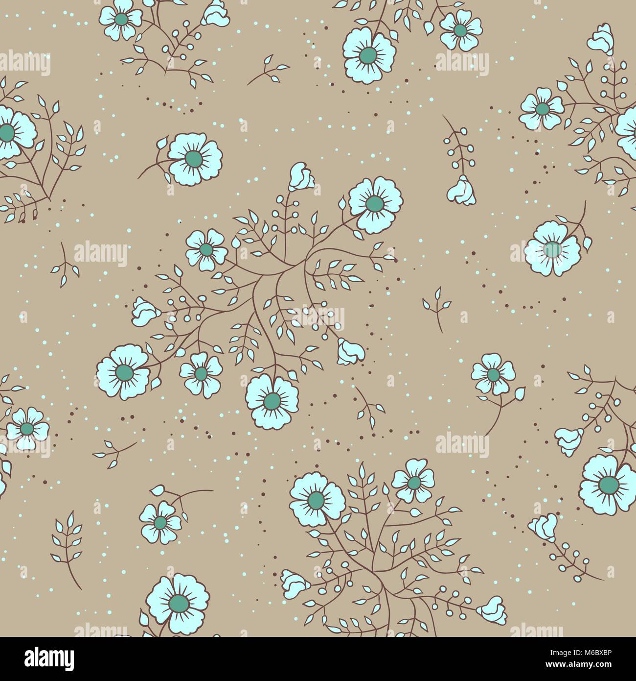 Vector illustration of flowers (Seamless Pattern Stock Vector Image ...