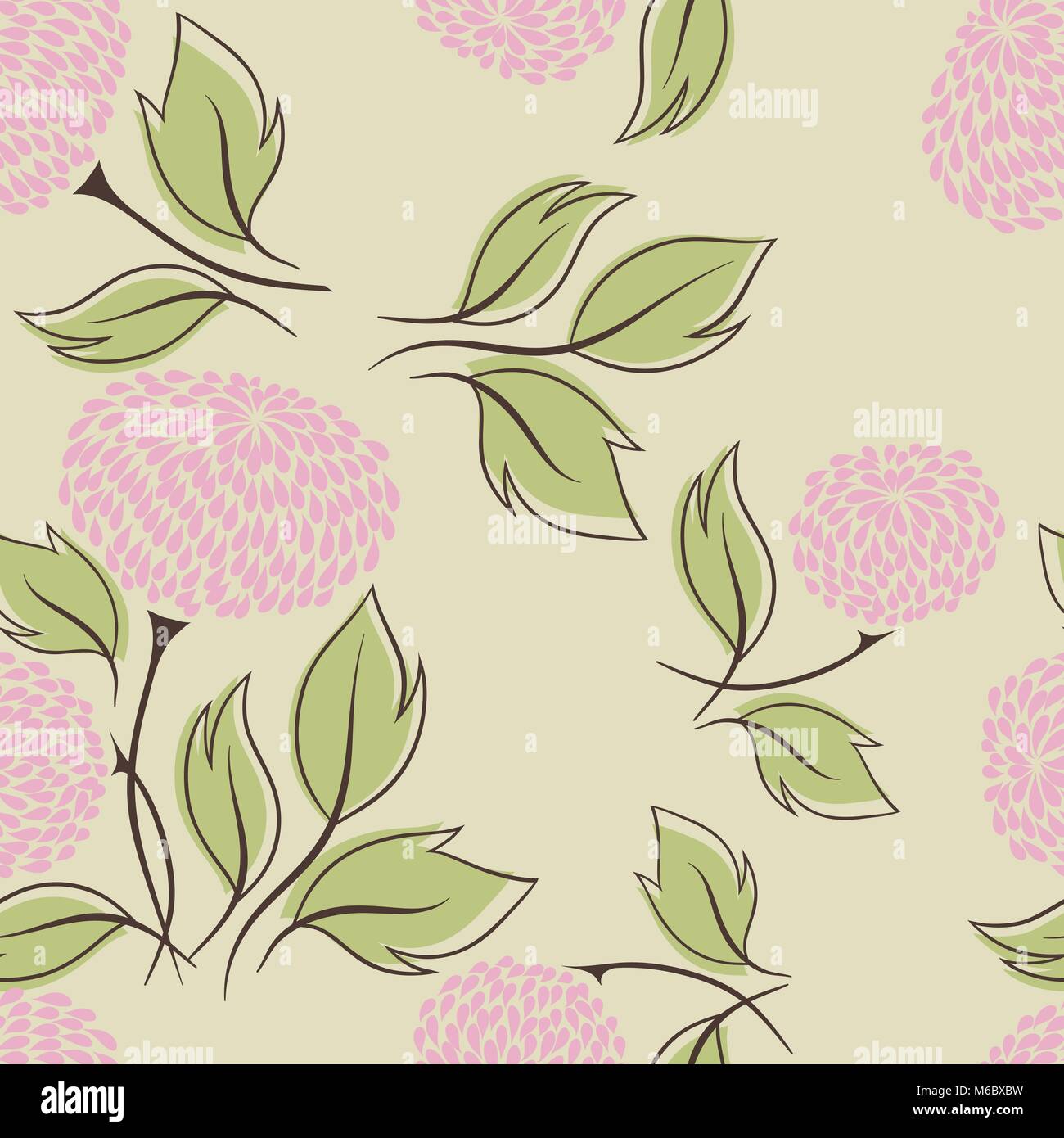 Vector illustration of flowers (Seamless Pattern Stock Vector Image ...