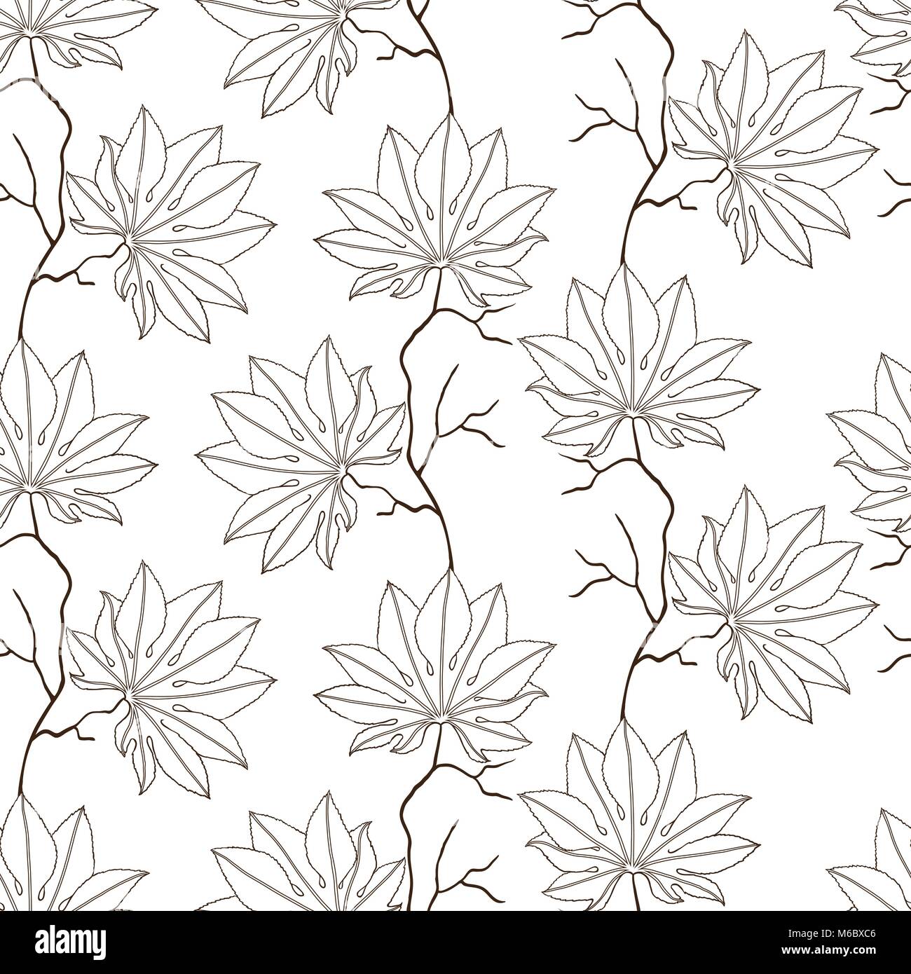 Vector seamless pattern of leaves Stock Vector Image & Art - Alamy