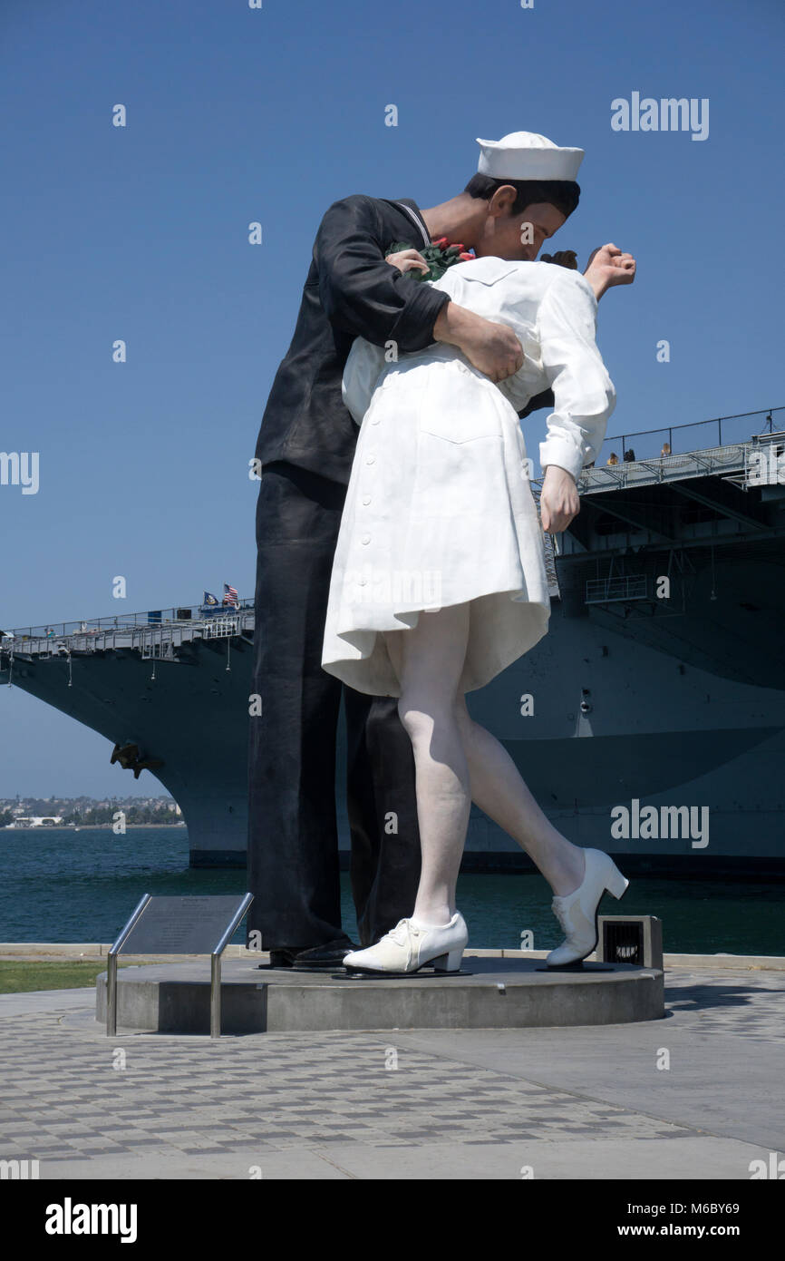 The Statue, Unconditional Surrender at USS Midway Stock Photo Alamy
