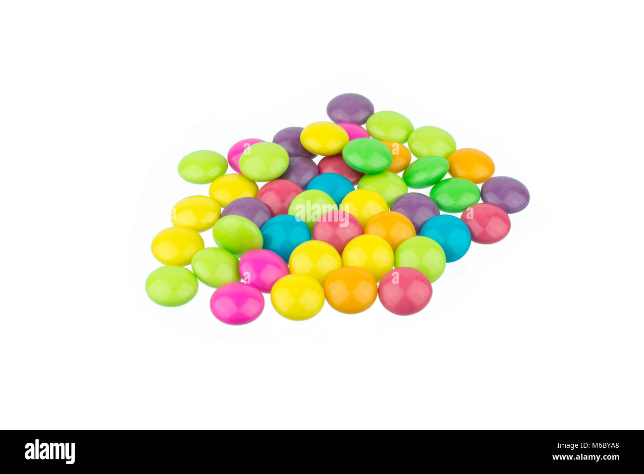 colorful chocolate coated candy isolated on white background Stock ...