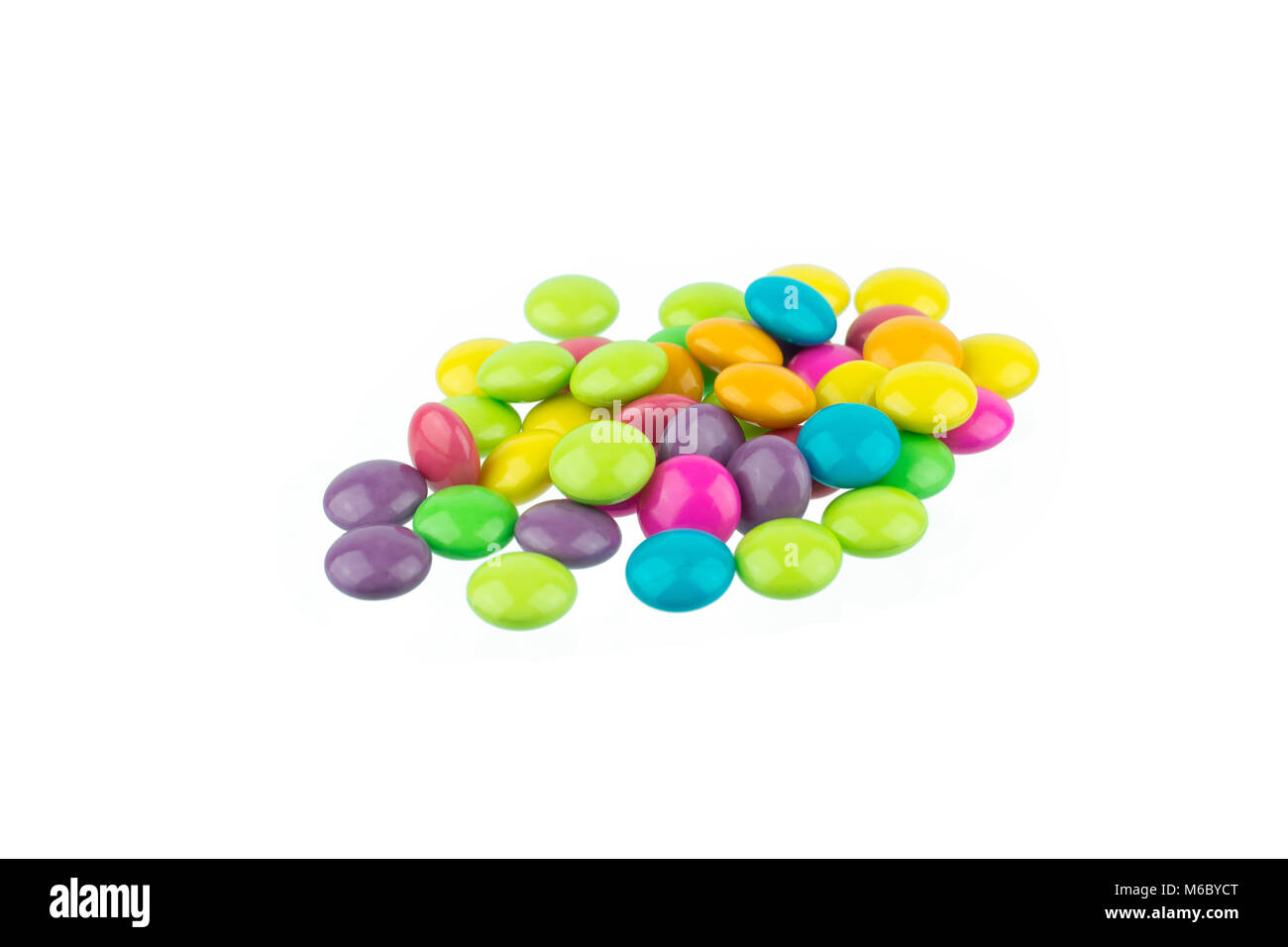 colorful chocolate coated candy isolated on white background Stock ...