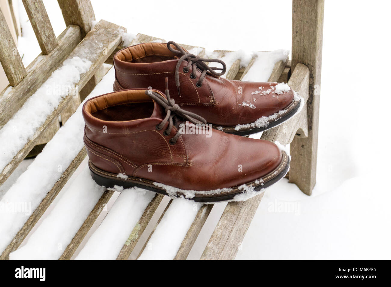 Old Brown Leather Walking Boots High Resolution Stock Photography and ...