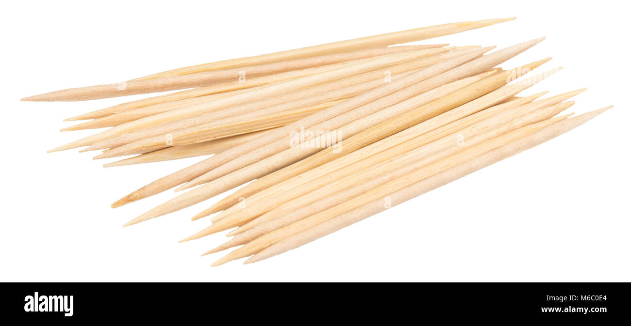 Wooden toothpicks isolated on white background with clipping path Stock ...