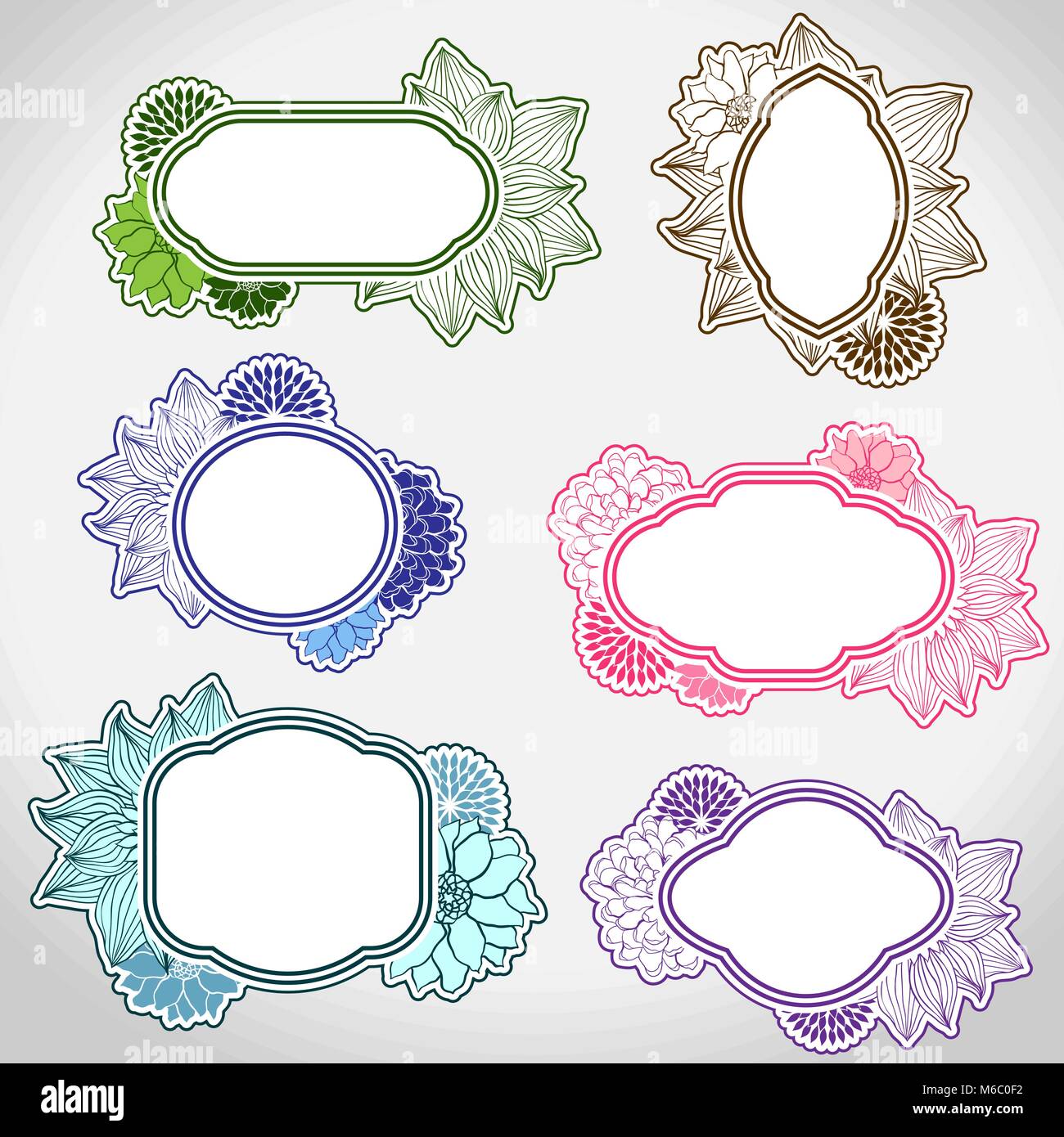 Set of different vintage frames vector illustration Stock Vector Image ...