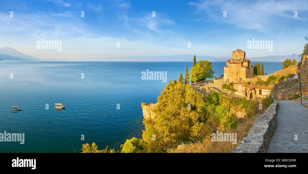 Ohrid Lake panoramic view, Macedonia, Balkans Stock Photo