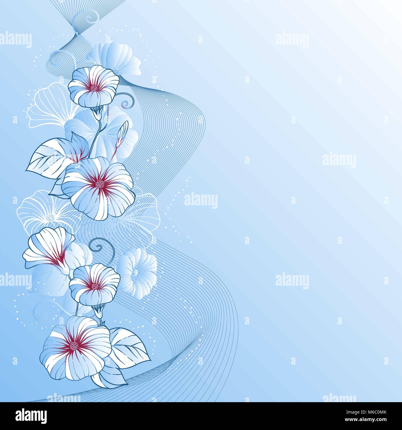 Stylish abstract floral background. Design of vector flowers Stock Vector