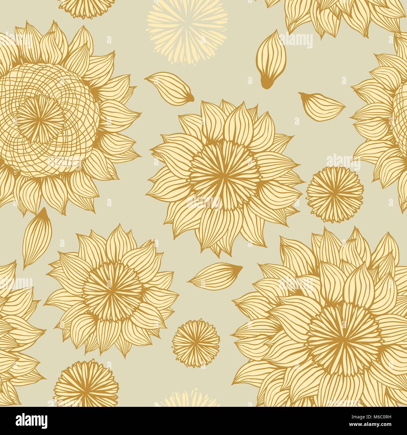 Vector background with hand drawn flowers Stock Vector Image & Art - Alamy