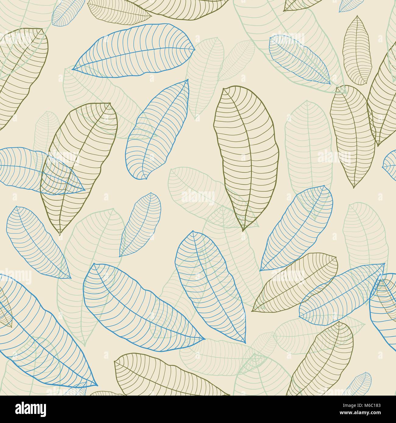 Vector illustration. Seamless pattern of abstract leaves Stock Vector ...