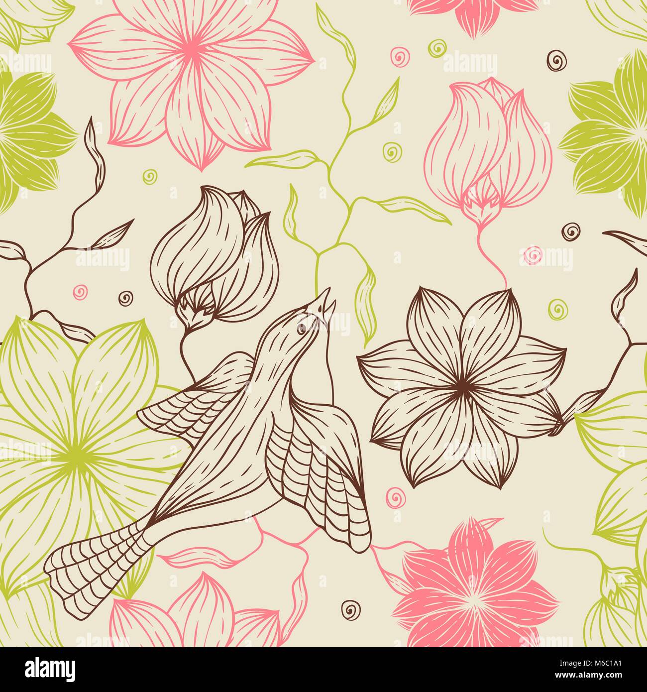Seamless texture of abstract flowers Stock Vector Image & Art - Alamy