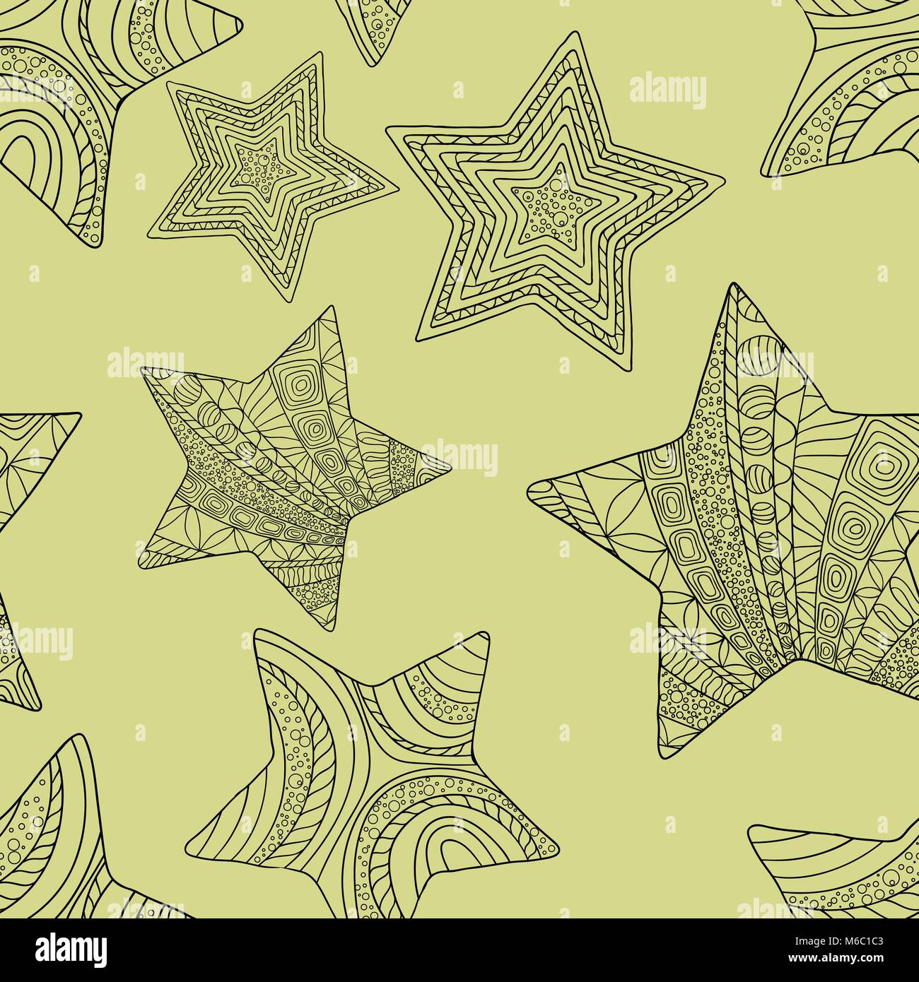 Seamless pattern with decorative stars. Vector background Stock Vector ...