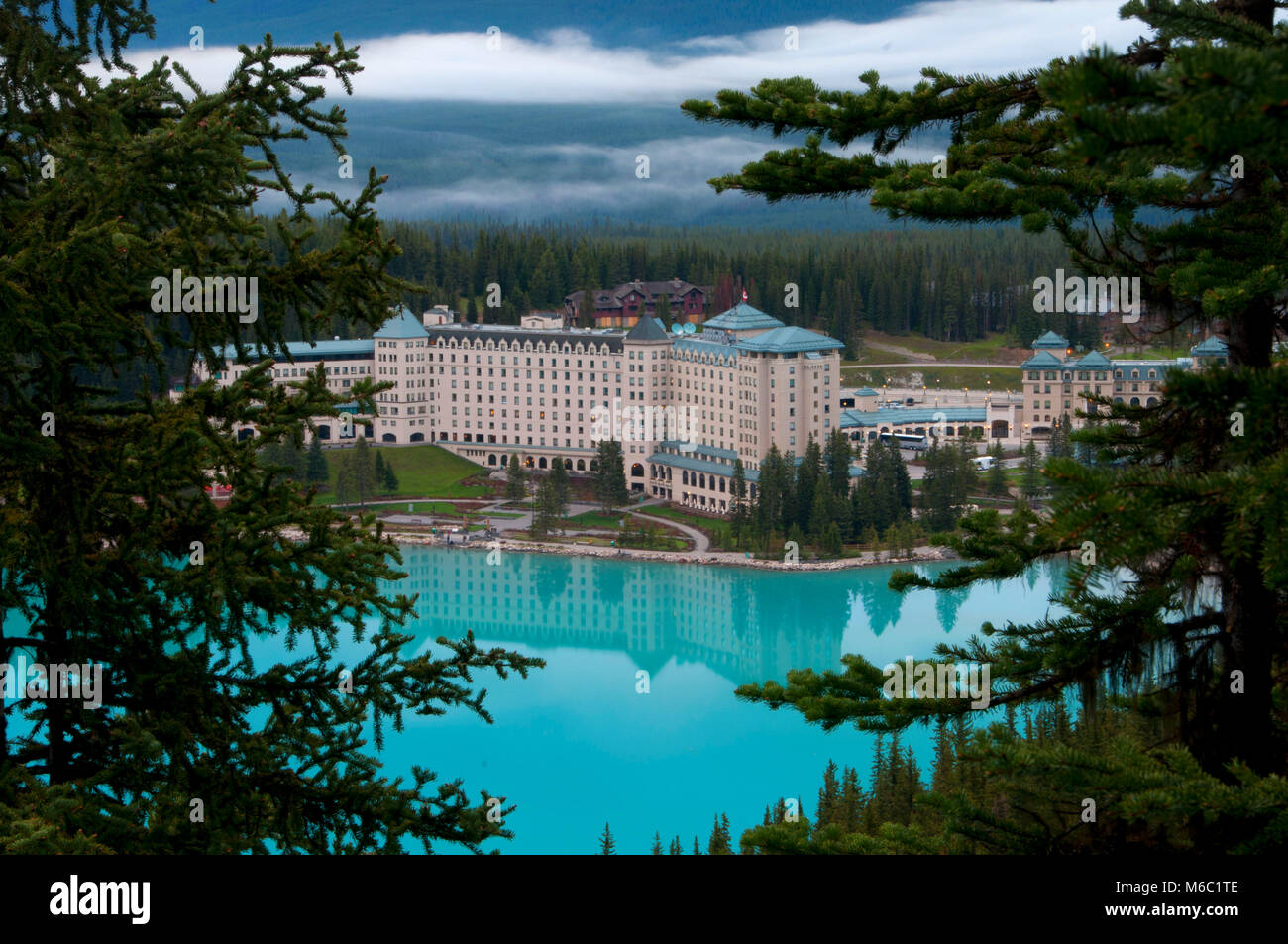Fairmont Chateau Lake Louise from Fairview Lookout, Banff National Park ...