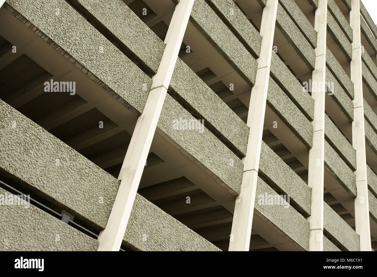 1960s brutalist architecture, multi story car park.  Pryme St,  Kingston Upon Hull Stock Photo