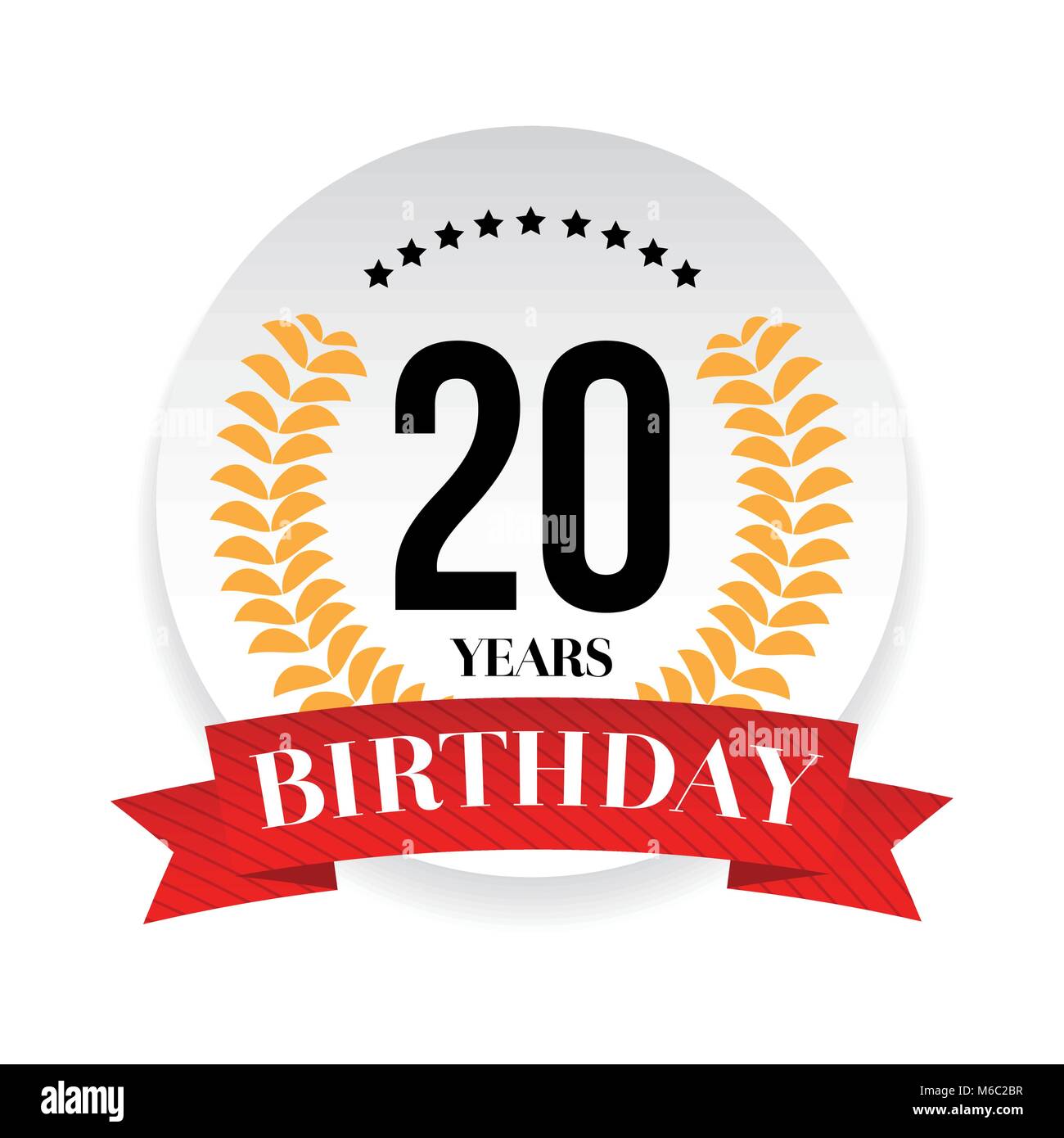 20th Sign 20 year birthday sign Stock Vector Images - Alamy