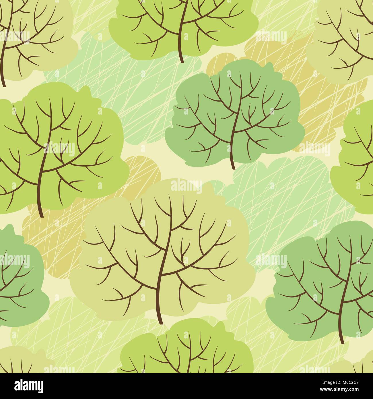 Vector trees seamless pattern (Abstract green background Stock Vector ...