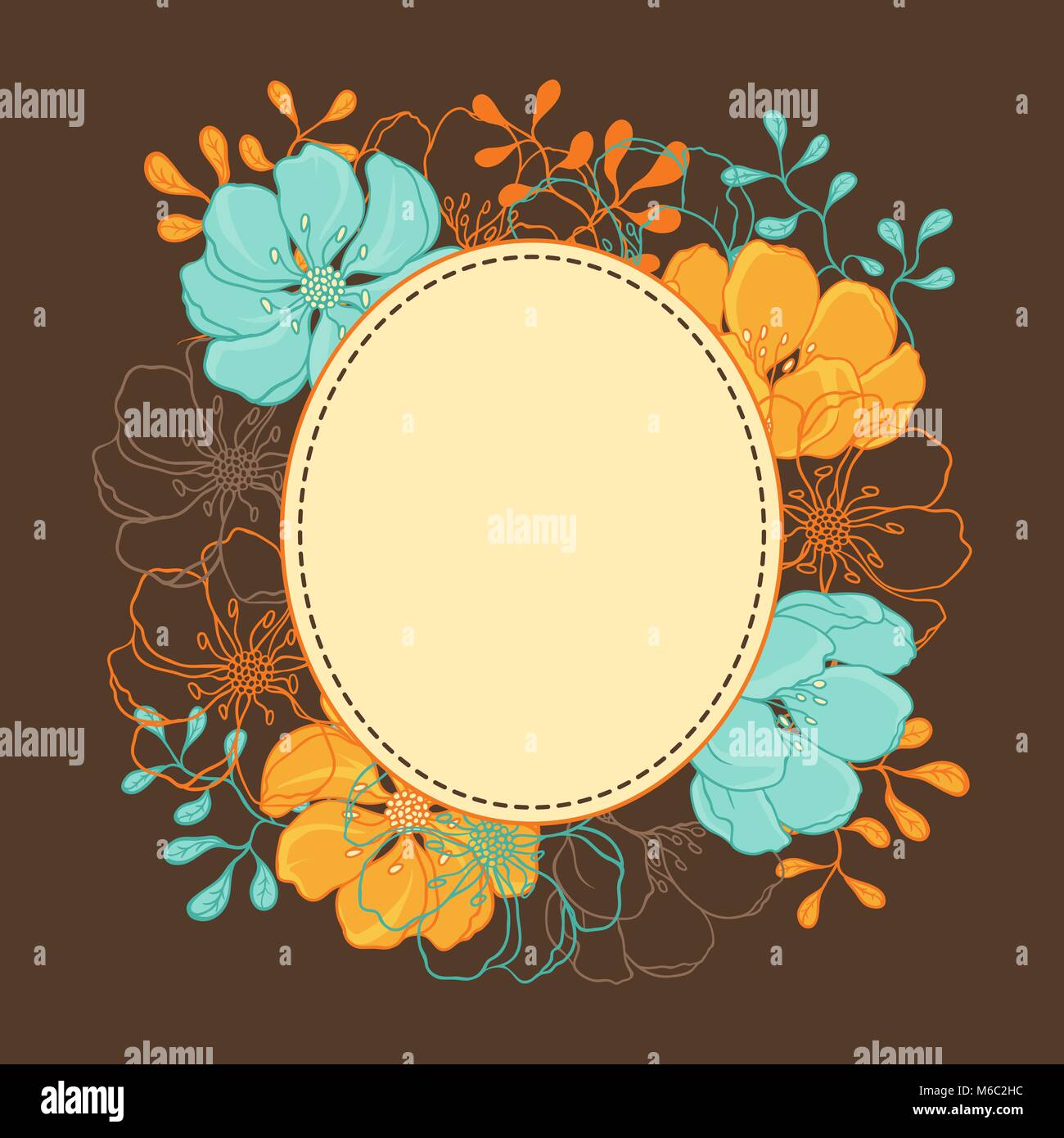 Vector background with hand drawn stylish flowers Stock Vector Image ...
