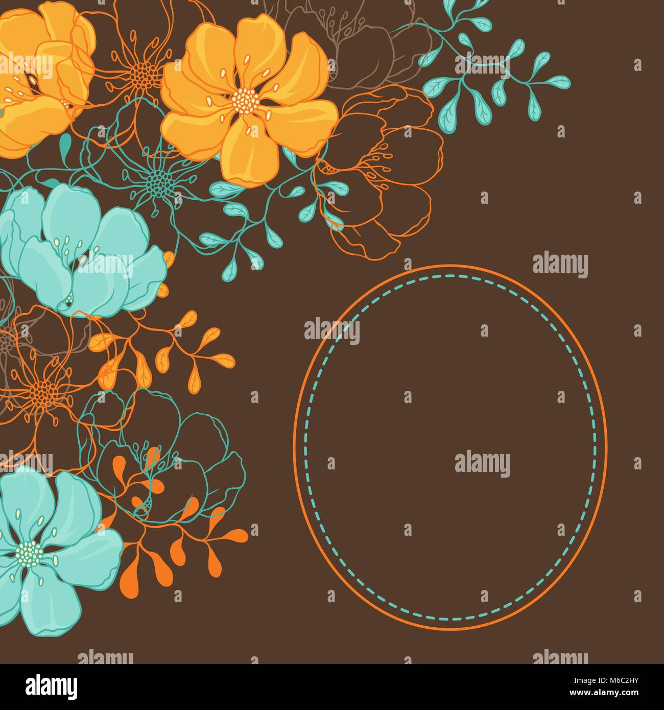 Vector background with hand drawn stylish flowers Stock Vector Image ...