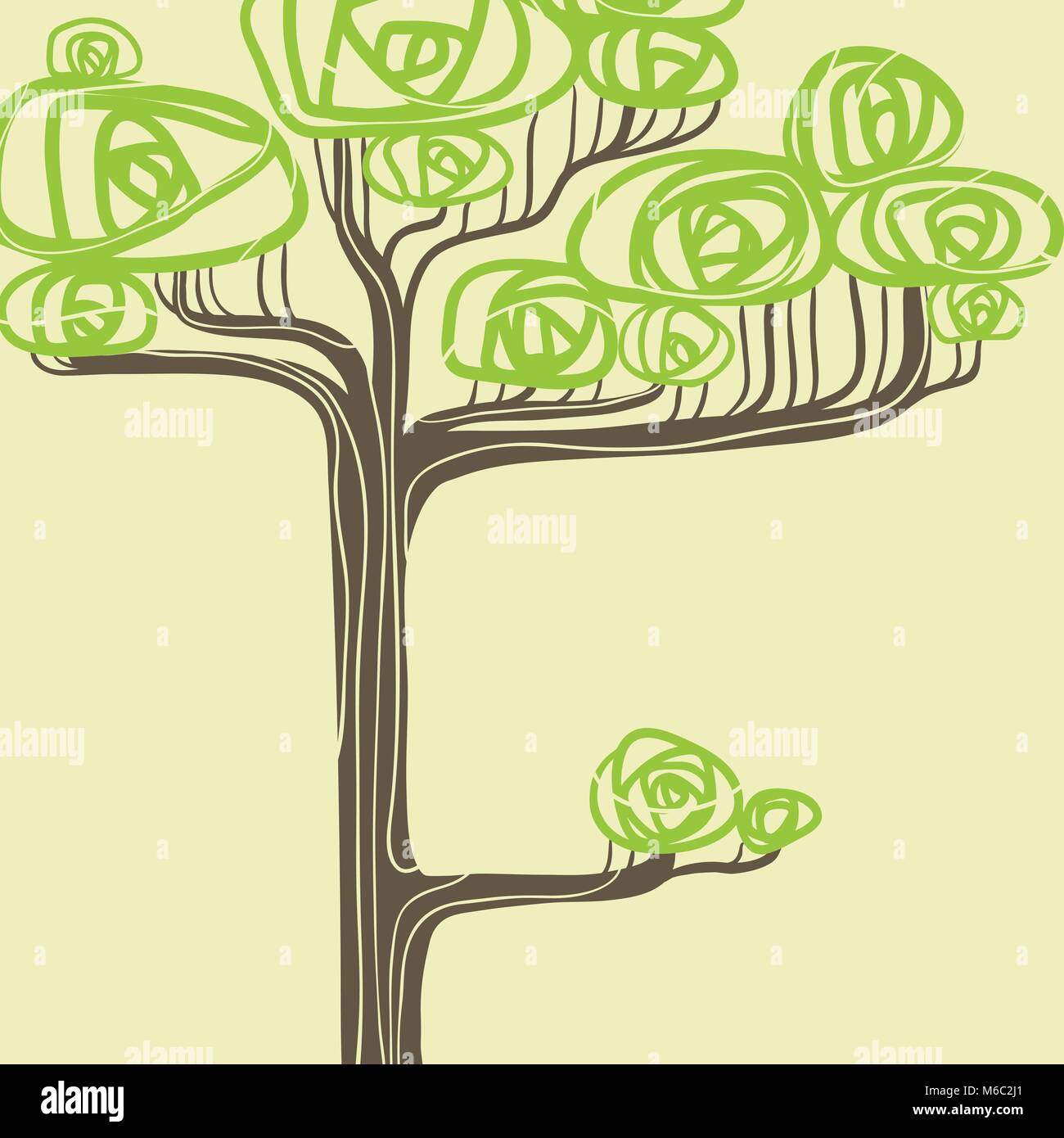 Abstract vector illustration of stylized green tree Stock Vector Image ...