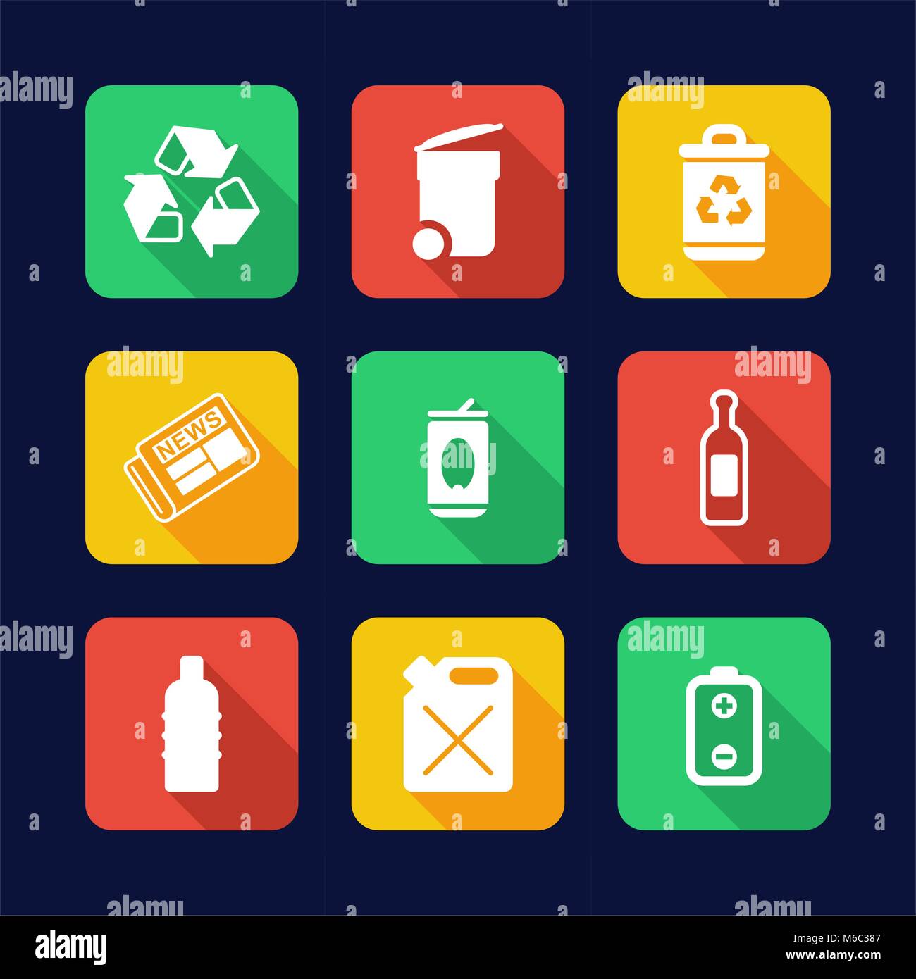 Recycling Icons Flat Design Stock Vector