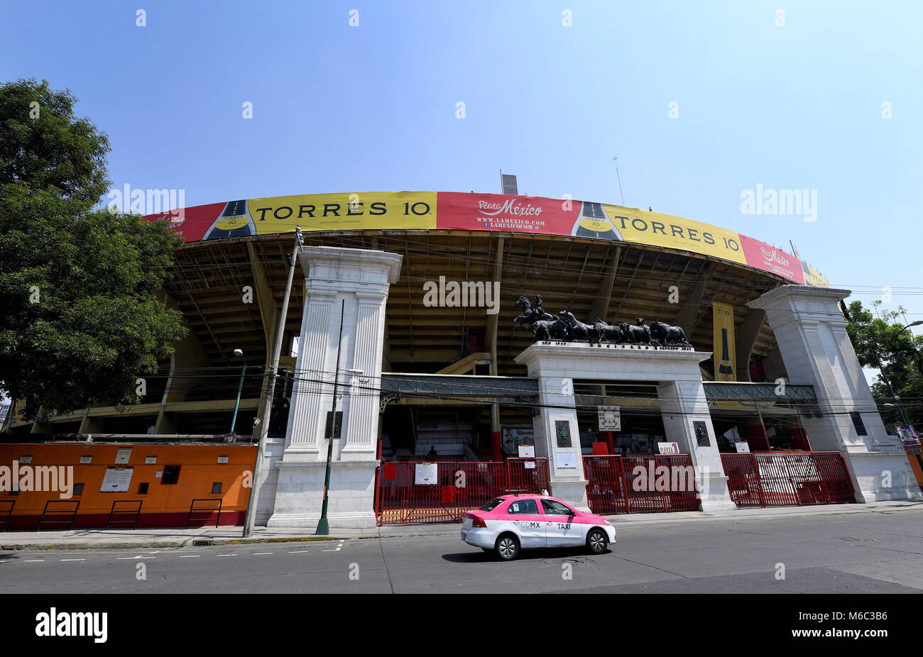 The Plaza de Toros México, situated in Mexico City, is the world's largest bullring. This 41,262 seat facility is usually dedicated to bullfighting and boxing fights Stock Photo