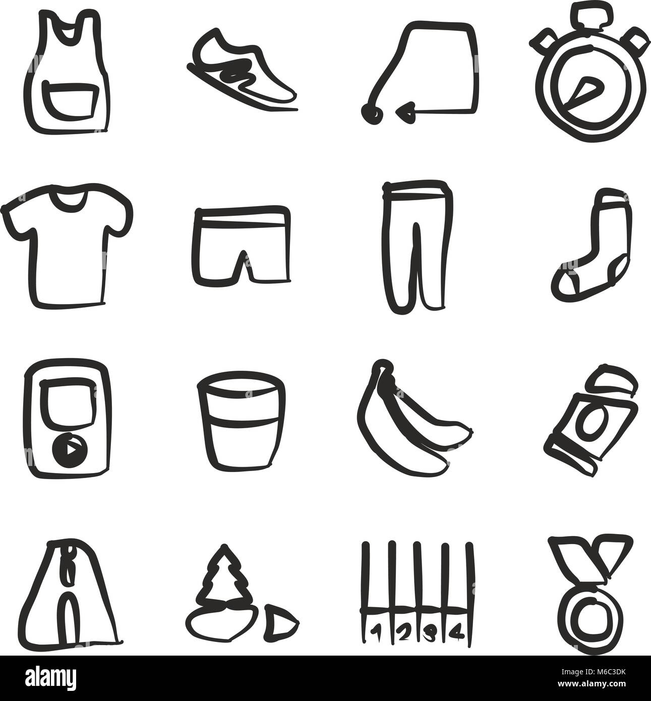 Running Icons Freehand Stock Vector Image & Art - Alamy