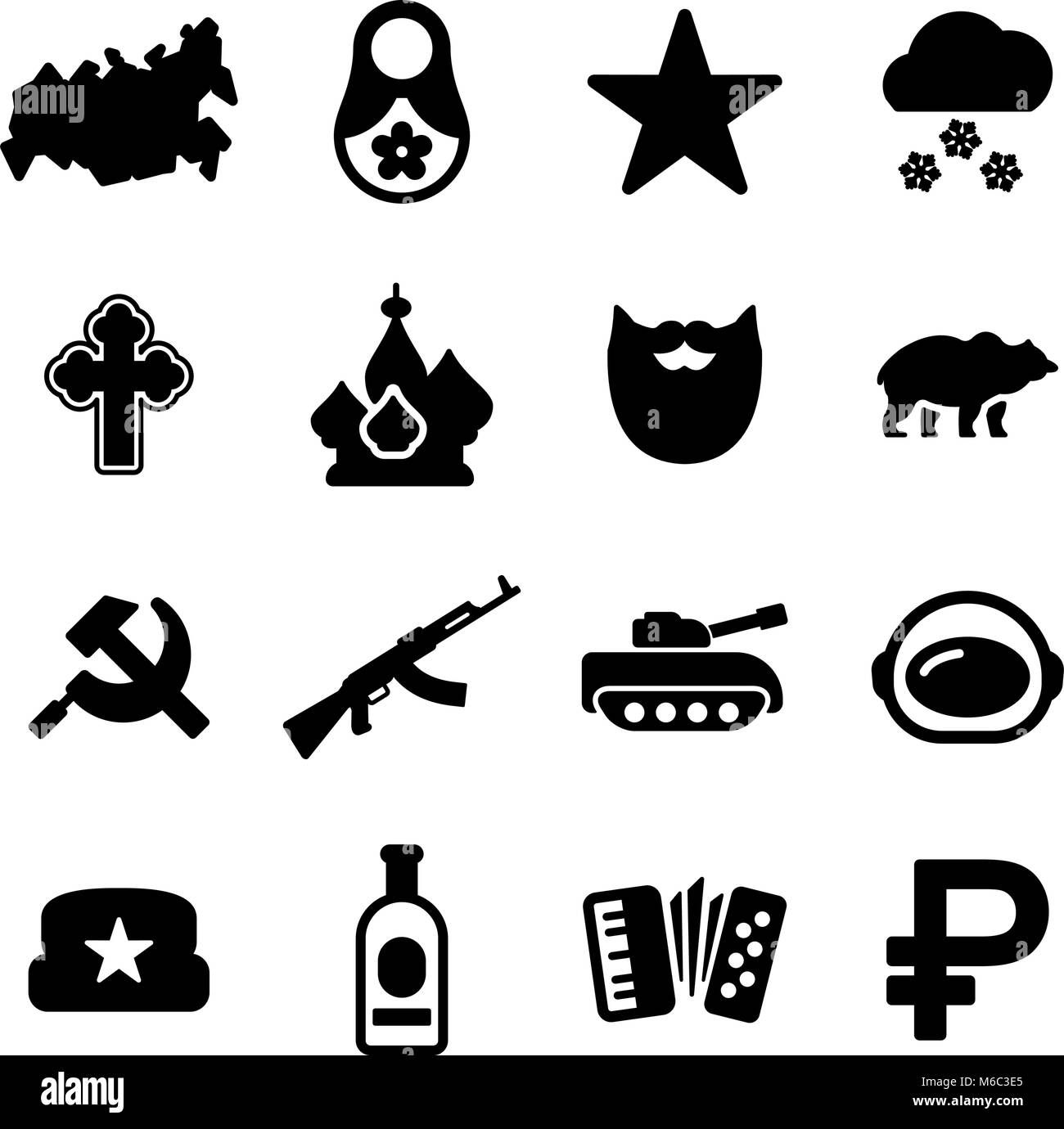 Russia Icons Stock Vector