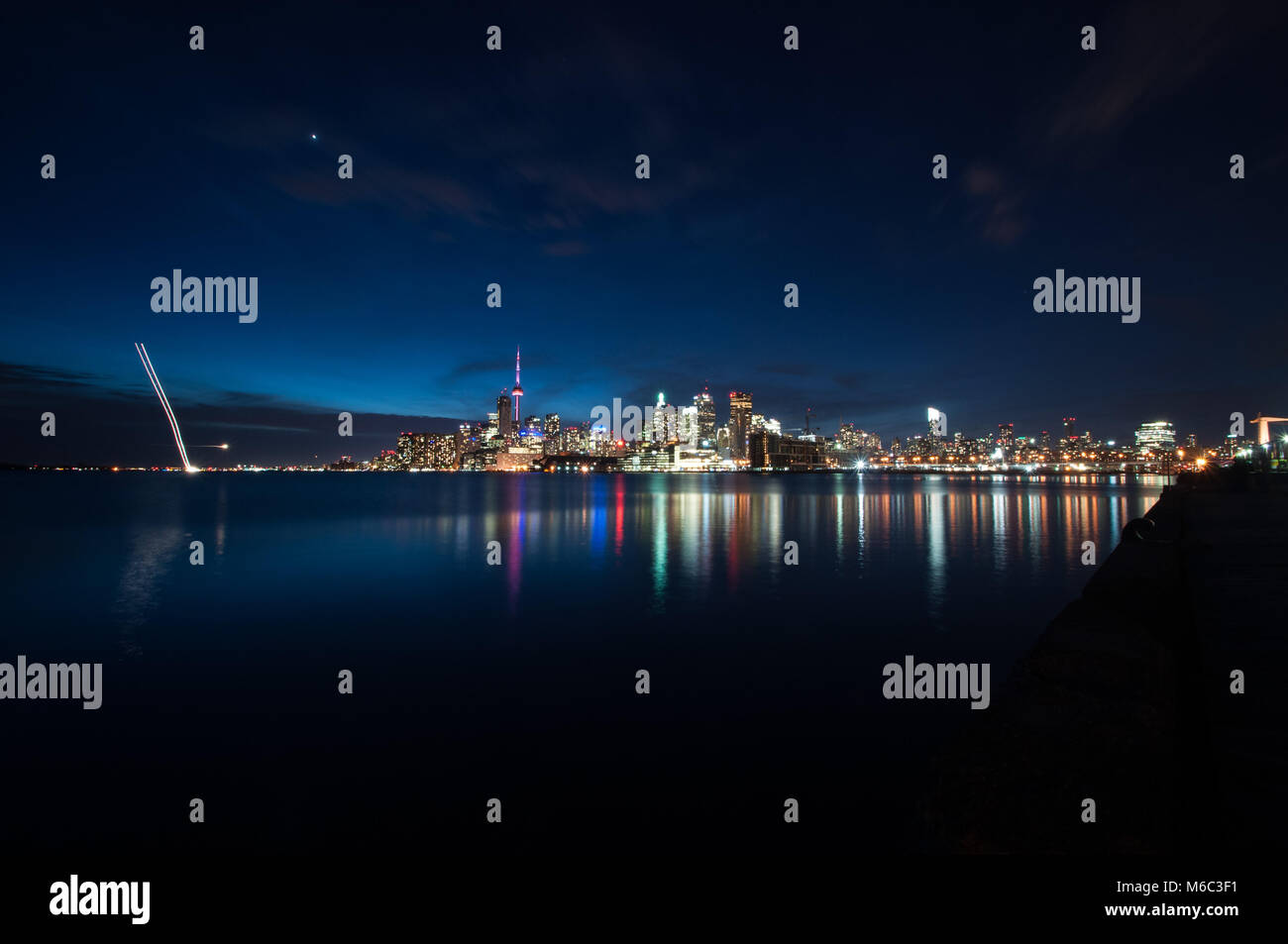 Toronto skyline from Polson Pier Stock Photo