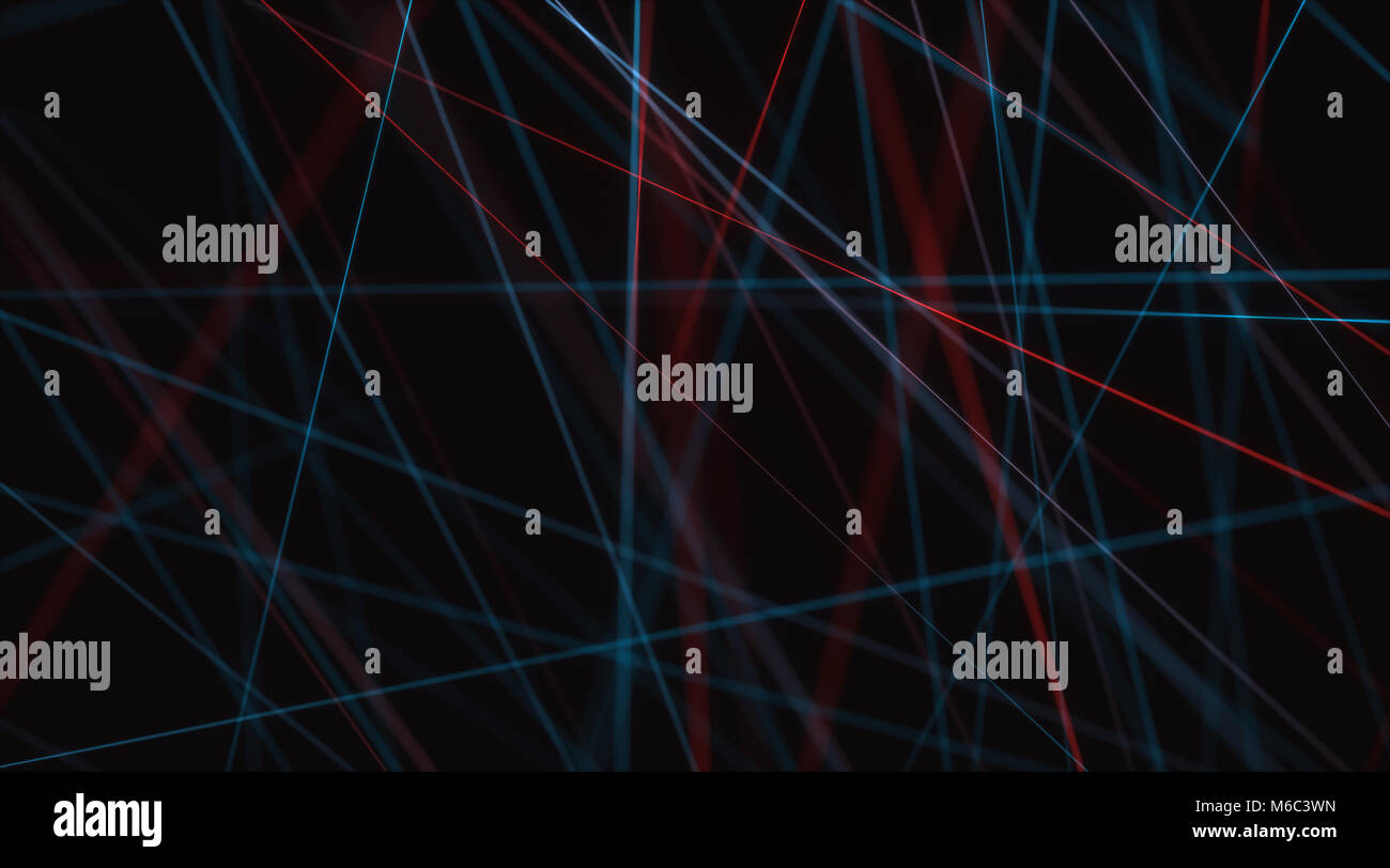 3D illustration of line connections, abstract image to use as background. Stock Photo