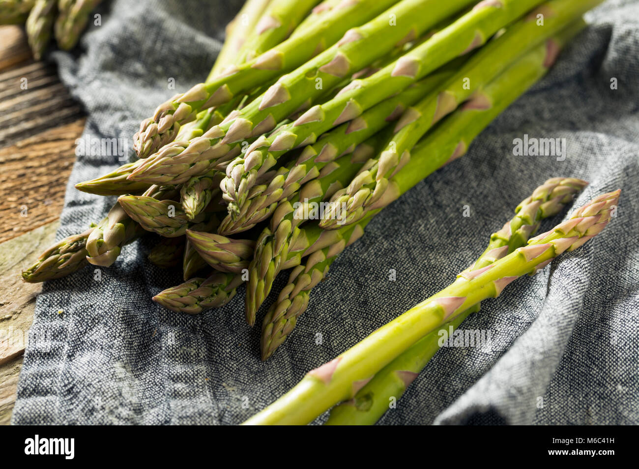 Healthy Organic Green Asparagus Stalks Ready to Cook Stock Photo