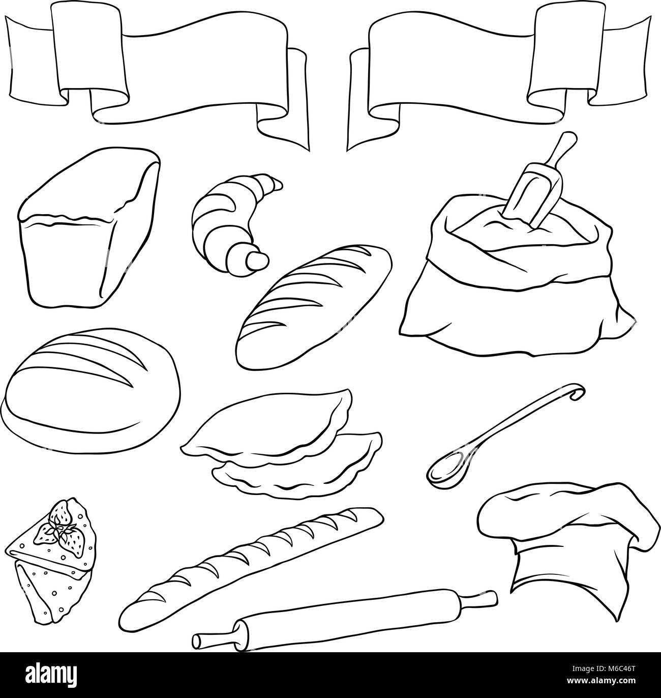 Vector set on the Bread theme. Isolated Stock Vector Image & Art - Alamy