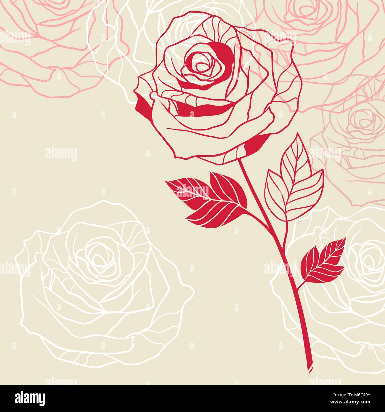 Floral background with pink roses Stock Vector Image & Art - Alamy