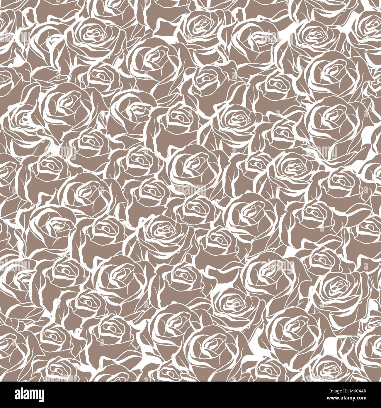 Floral background with roses. Vector seamless pattern Stock Vector ...