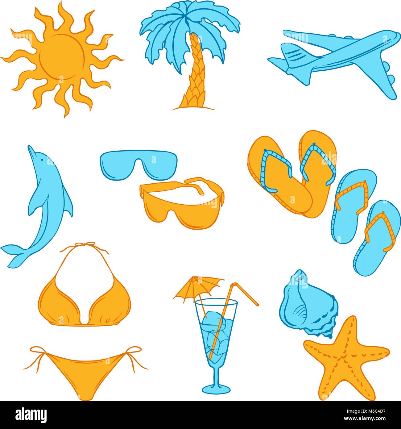 Travel set of hand draw tourism icons Stock Vector Image Art Alamy