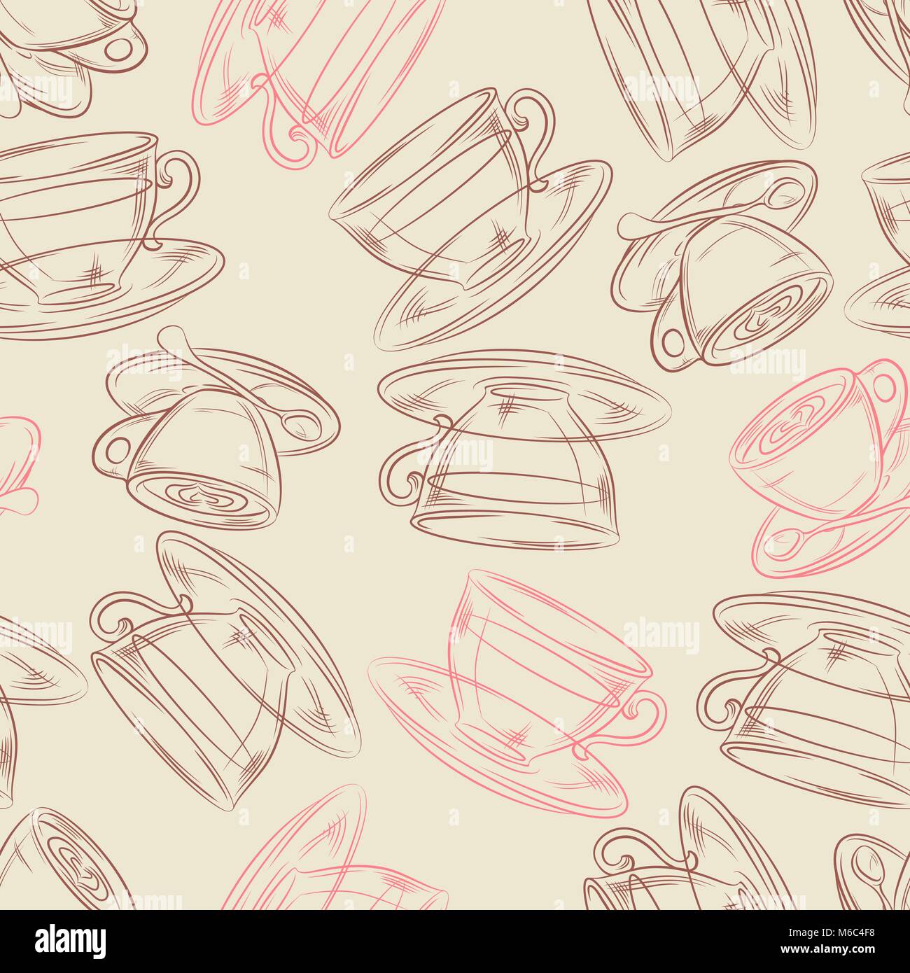 Coffee or tea time, seamless background for your design Stock Vector ...