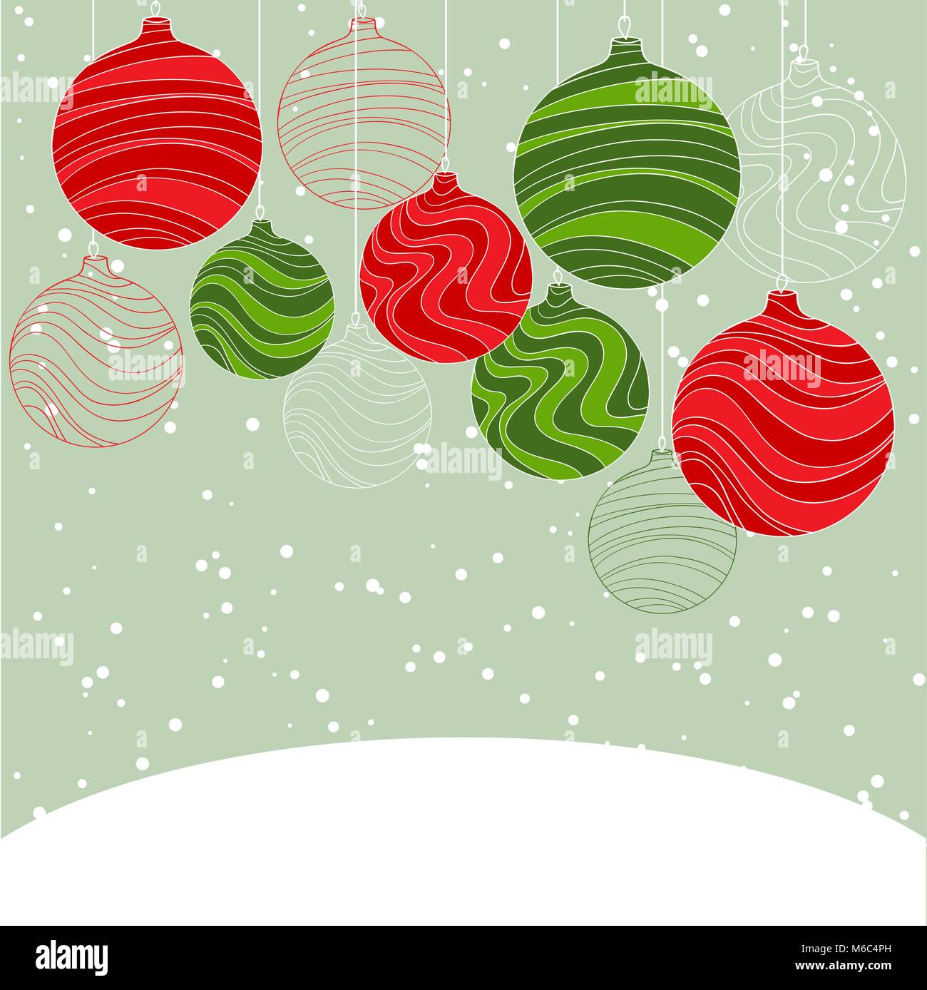 Vintage card with Christmas balls. Vector illustration Stock Vector ...