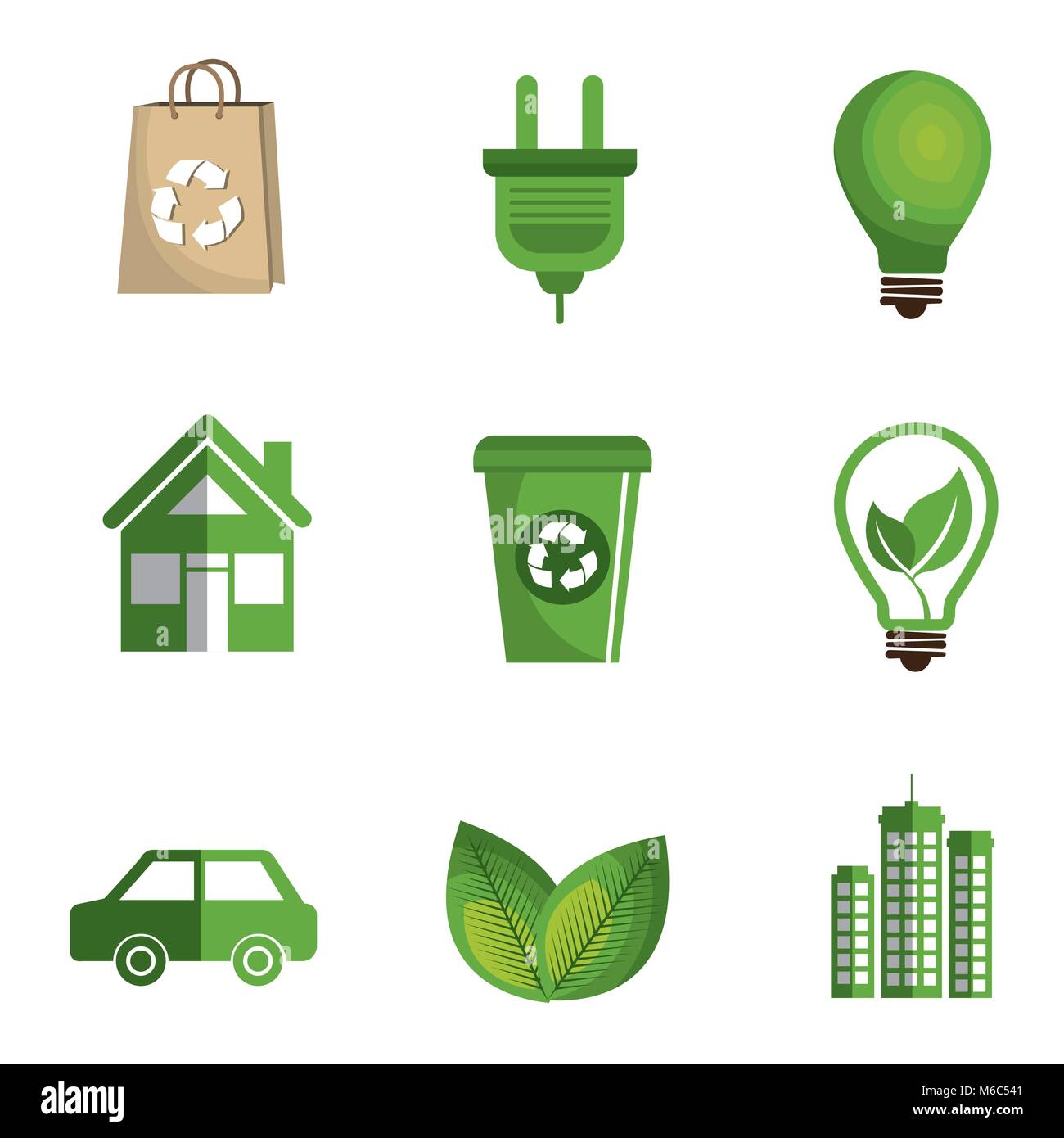 environmental and ecology set icons Stock Vector Image & Art - Alamy