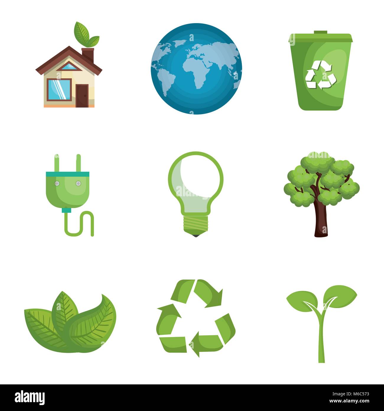 environmental and ecology set icons Stock Vector Image & Art - Alamy