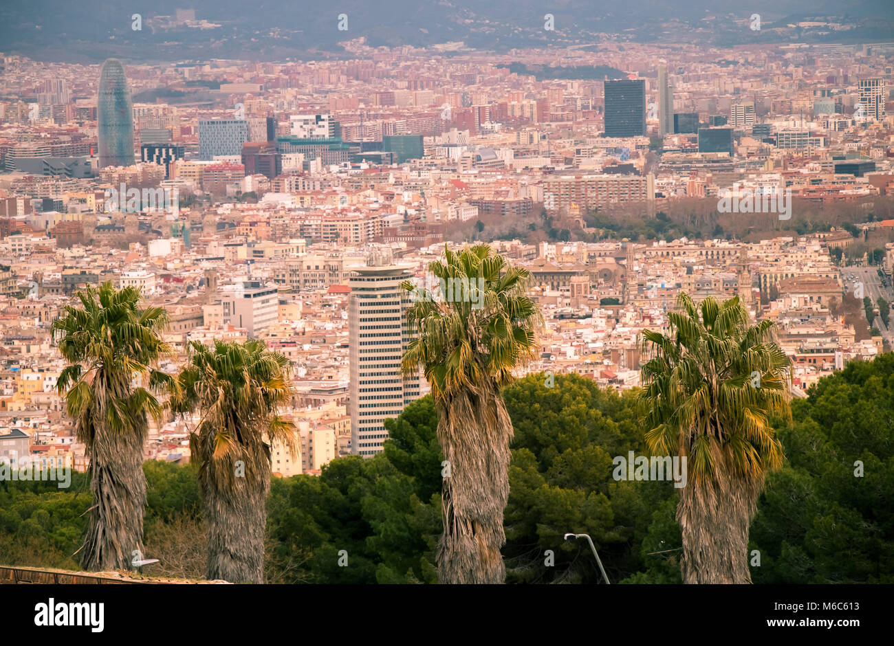 a view of the city of Barcelona in Spain Stock Photo - Alamy