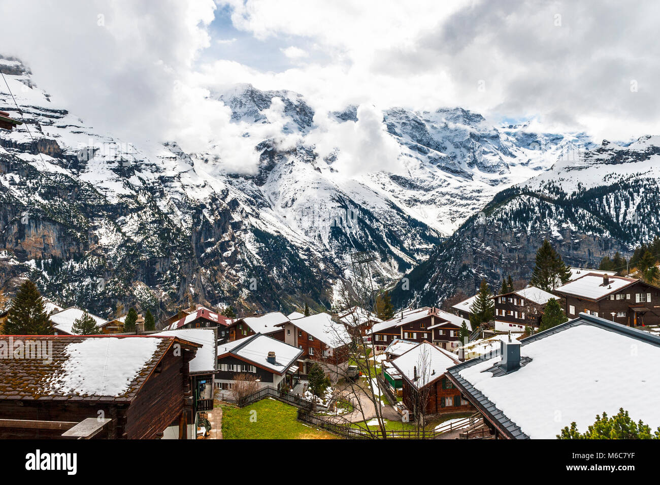 Roofs of Murren alpine village in Switzerland Stock Photo - Alamy