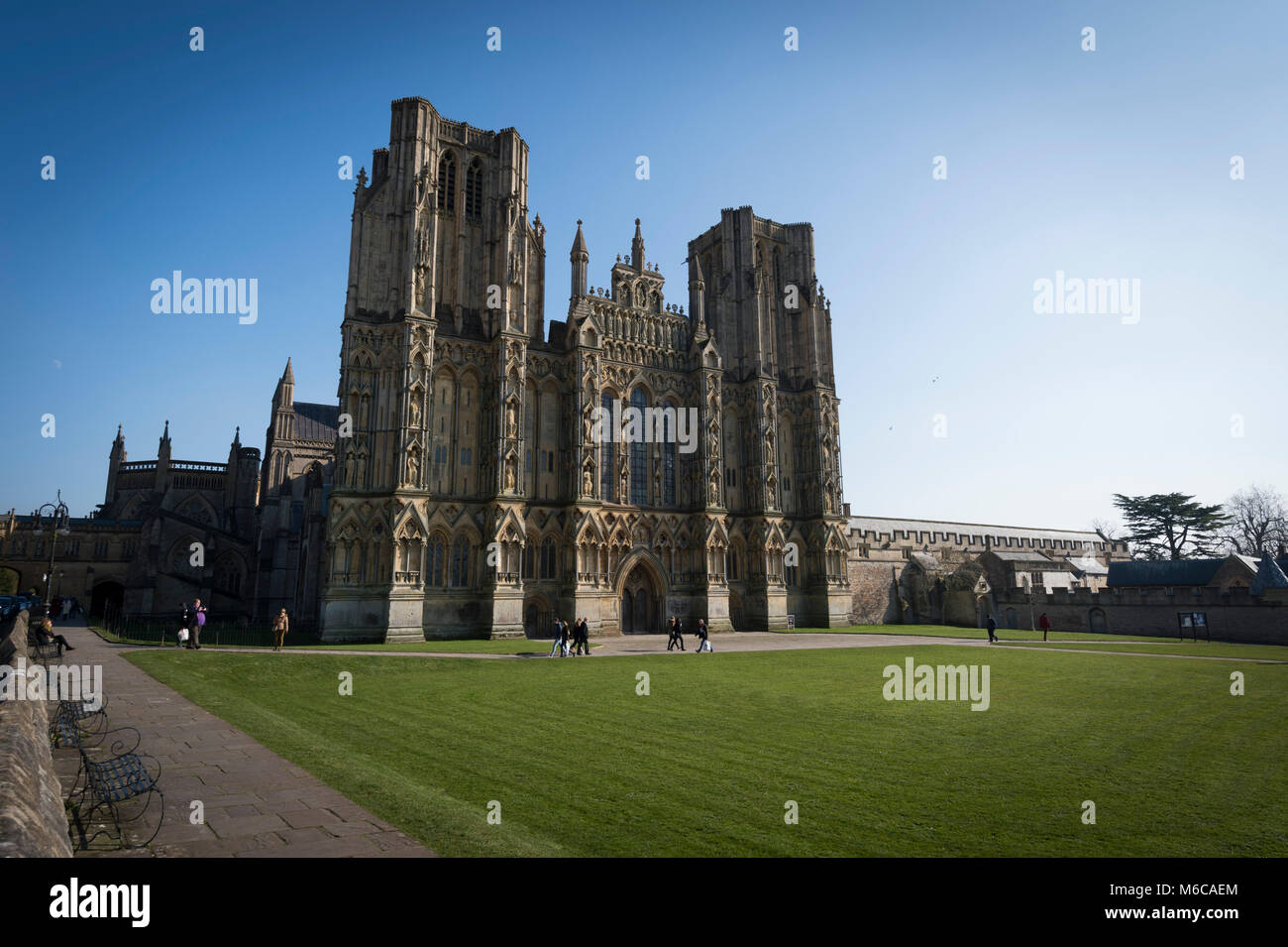 Wells Cathedral and Cathedral Green, Wells, Somerset, UK Stock Photo Alamy