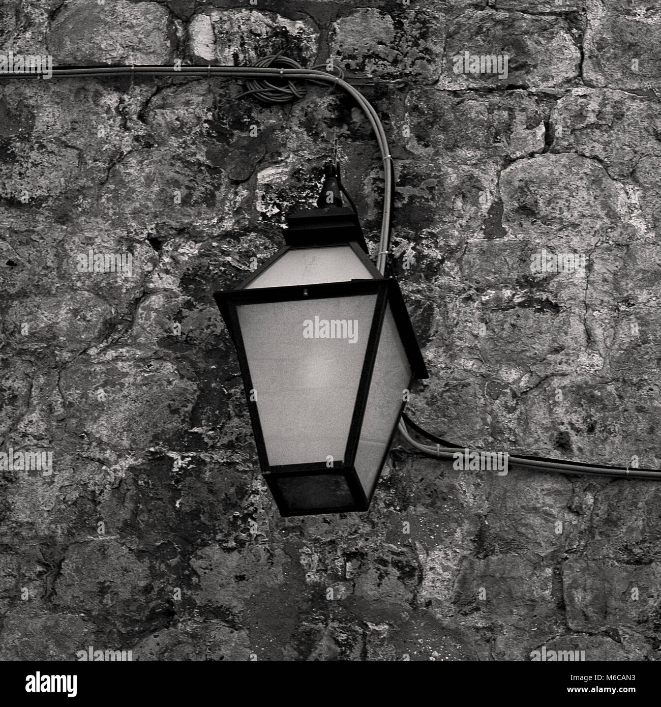 Old lamp on a wall in Dubrovnik, Croatia Stock Photo