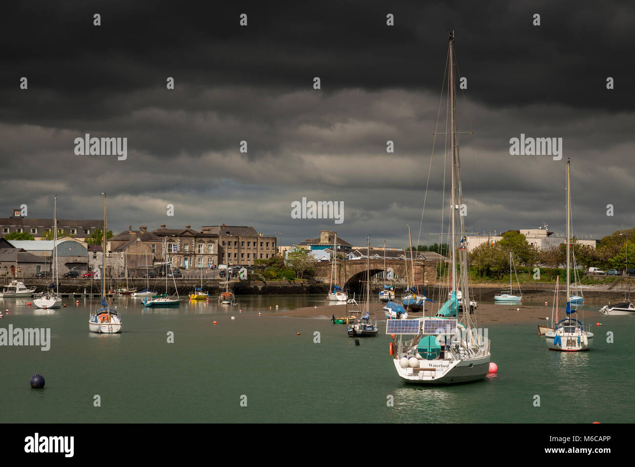 Boats in Dungarven harbour, Ireland Stock Photo