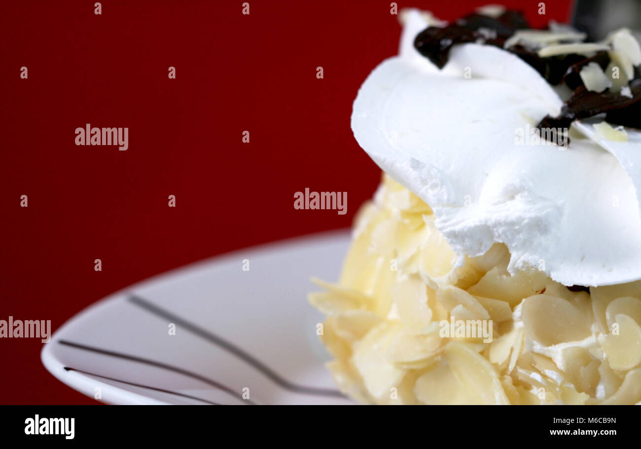 Picture of a Almond white chocolate cake Stock Photo Alamy
